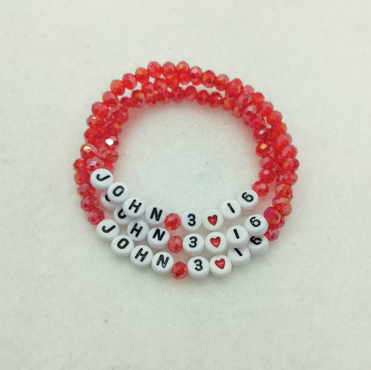 John 3:16 Bracelet – Faith Jewelry, Christian Gift, Bible Verse Bracelet, Inspirational Beaded Bracelet for Women & Men