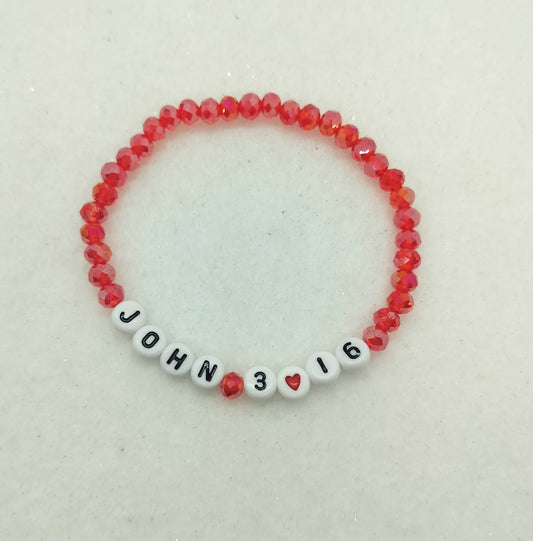 John 3:16 Bracelet – Faith Jewelry, Christian Gift, Bible Verse Bracelet, Inspirational Beaded Bracelet for Women & Men
