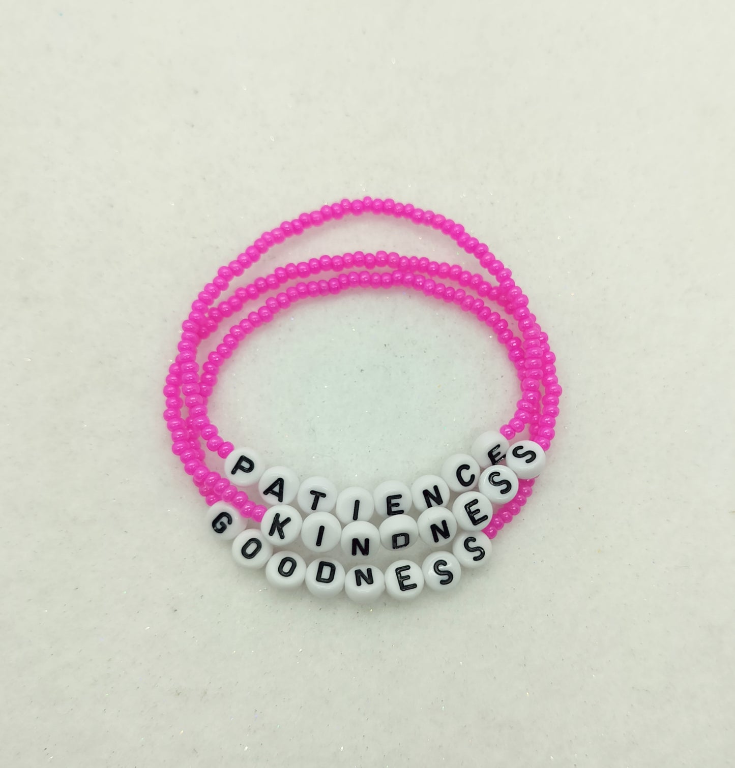 Fruit of the Spirit Bracelet Set (9)-Hot Pink β Faith-Inspired Stackable Bracelets β Christian Gifts for Women β Spiritual Jewelry