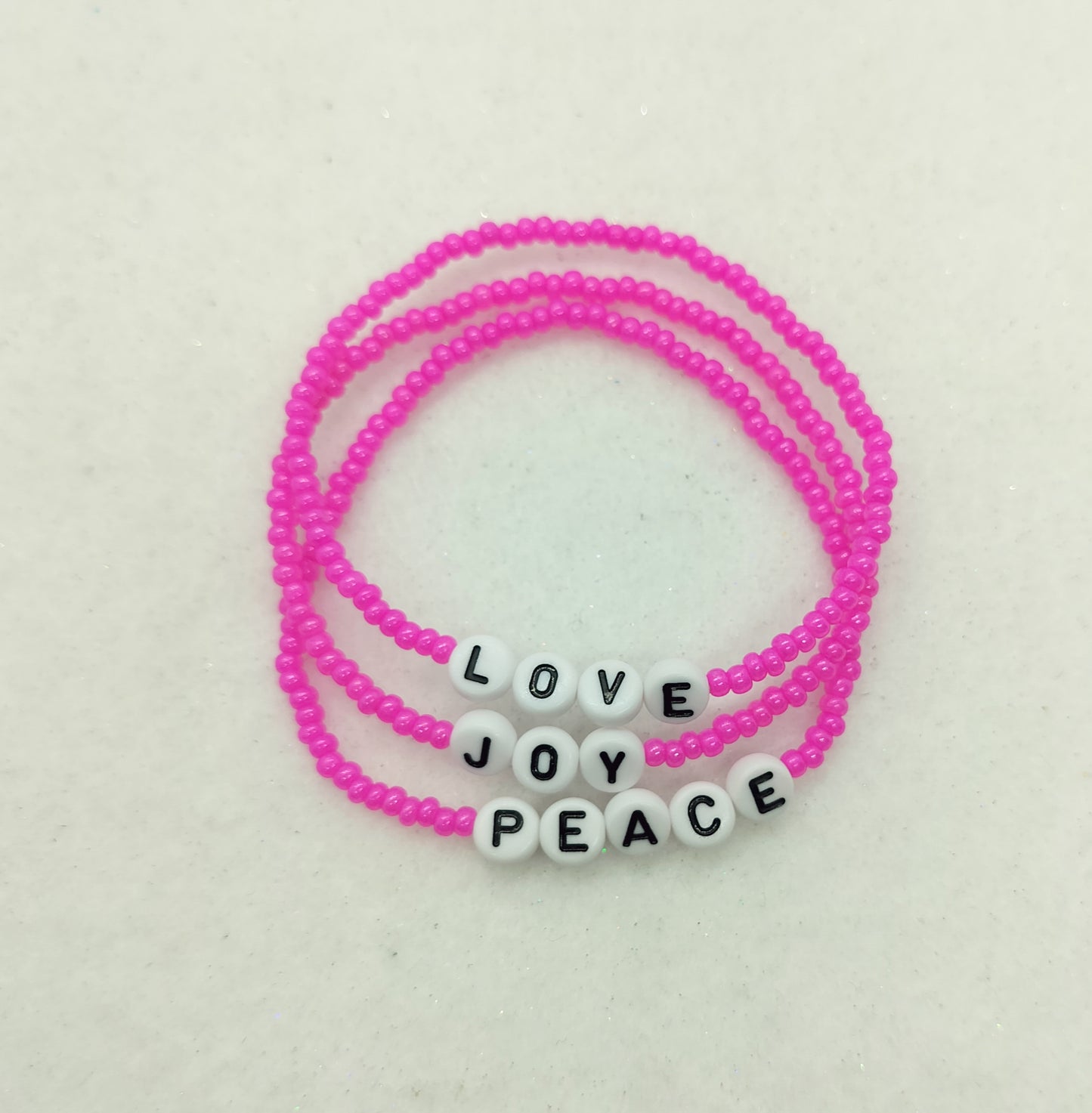 Fruit of the Spirit Bracelet Set (9)-Hot Pink β Faith-Inspired Stackable Bracelets β Christian Gifts for Women β Spiritual Jewelry