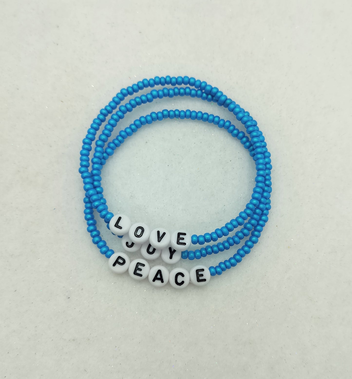 Fruit of the Spirit Bracelet Set (9) -Blue– Faith-Inspired Stackable Bracelets – Christian Gifts for Women – Spiritual Jewelry
