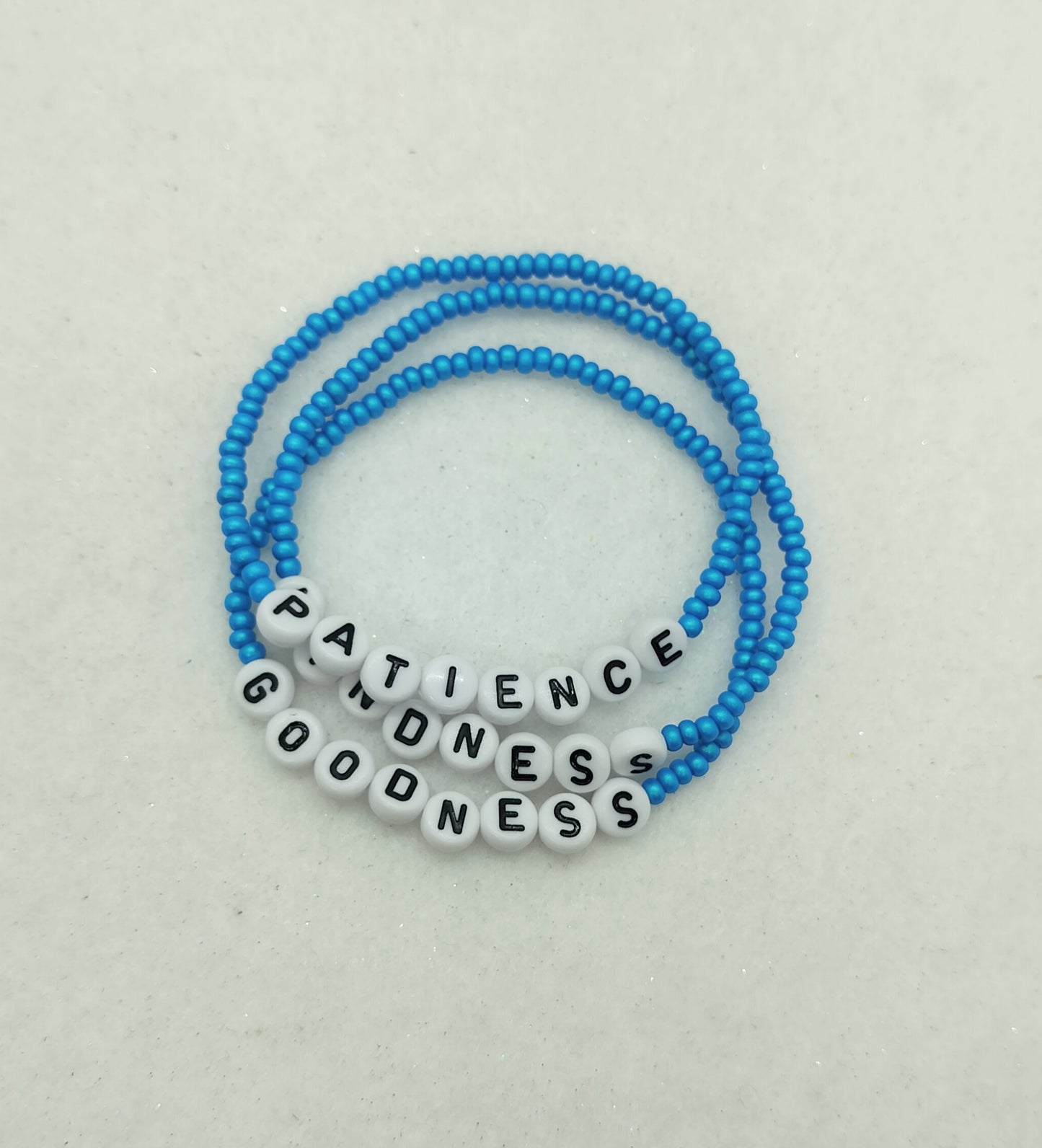 Fruit of the Spirit Bracelet Set (9) -Blue– Faith-Inspired Stackable Bracelets – Christian Gifts for Women – Spiritual Jewelry