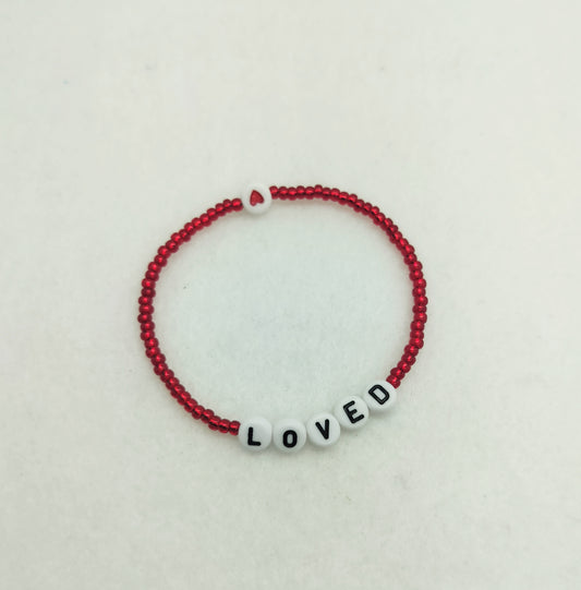 Loved - Beaded Word Bracelet for Women | Faith-Inspired Jewelry | Handmade Stretch Bracelet | Christian Gift for Her