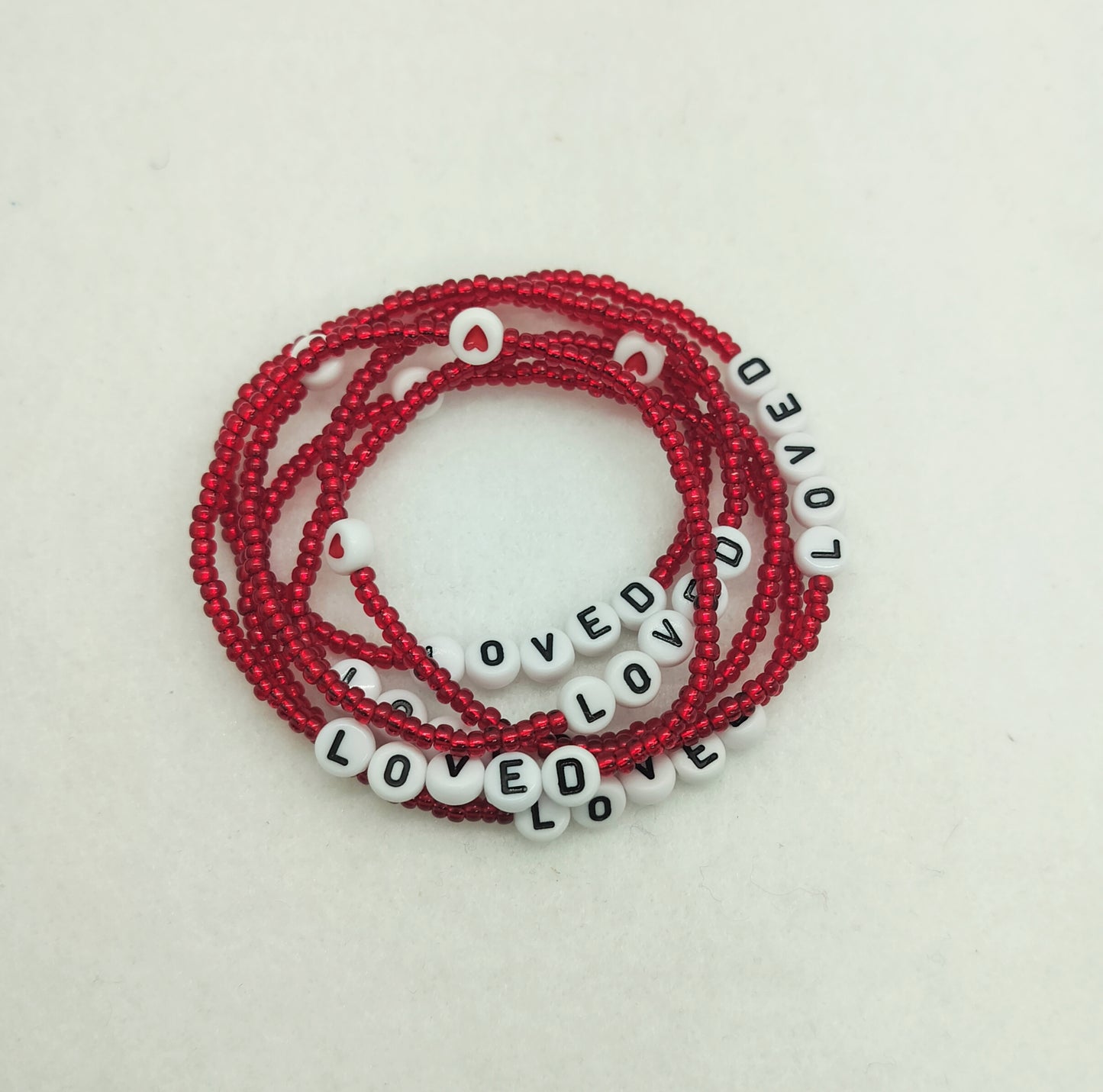 Loved - Beaded Word Bracelet for Women | Faith-Inspired Jewelry | Handmade Stretch Bracelet | Christian Gift for Her