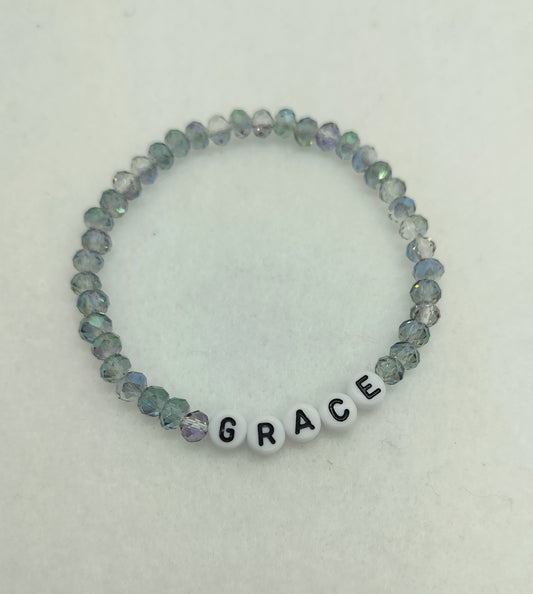 Grace - Beaded Word Bracelet | Handmade Christian Jewelry | Faith-Inspired Gift | Inspirational Gift for Women | Stretch Bracelet