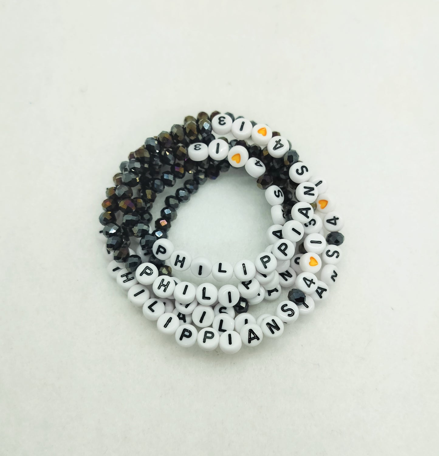 Philippians 4:13 - Beaded Word Bracelet | Faith-Inspired Christian Jewelry | Strength & Encouragement Gift for Him or Her
