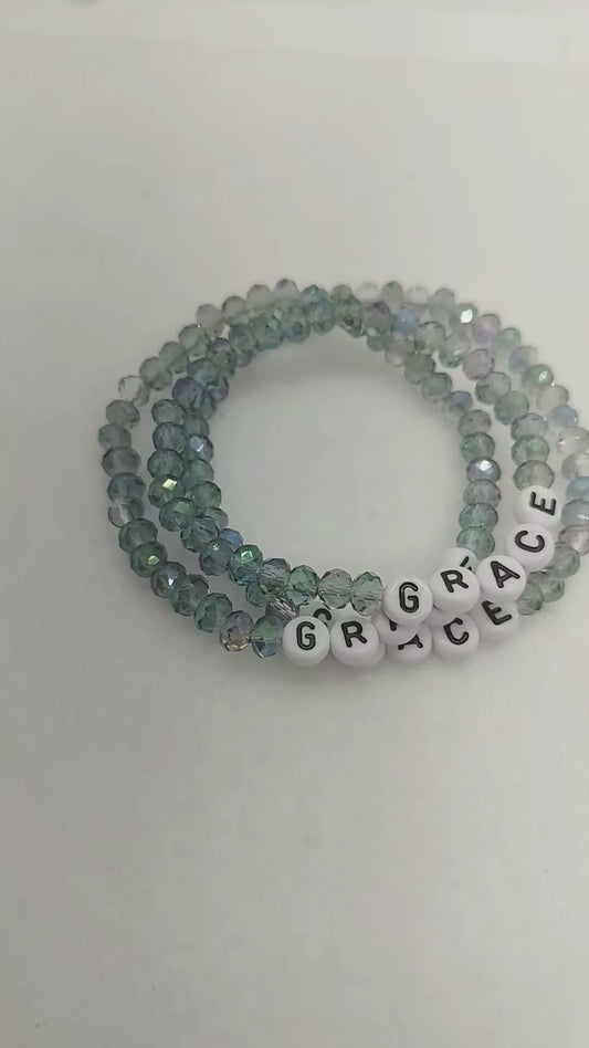 Grace - Beaded Word Bracelet | Handmade Christian Jewelry | Faith-Inspired Gift | Inspirational Gift for Women | Stretch Bracelet