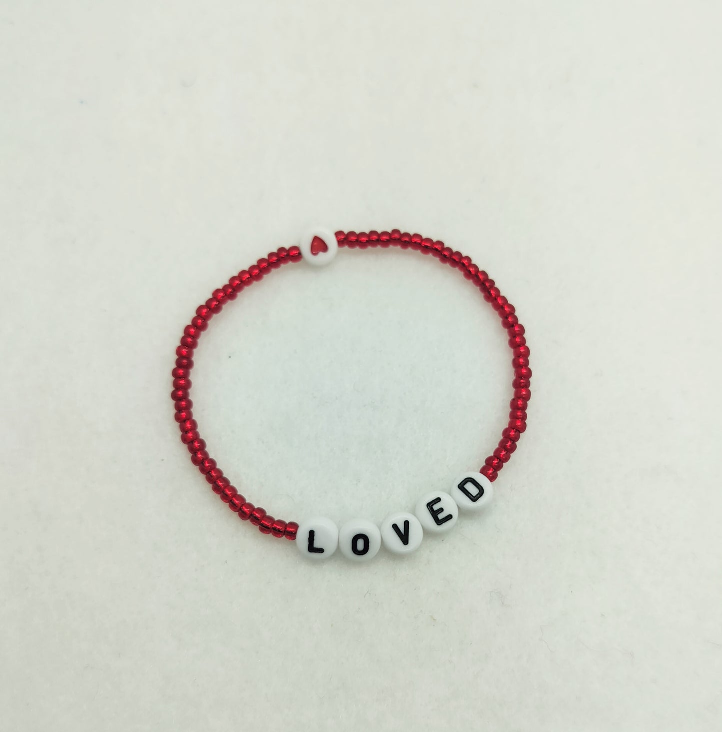 Loved - Beaded Word Bracelet for Women | Faith-Inspired Jewelry | Handmade Stretch Bracelet | Christian Gift for Her